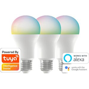 Denver - LED GLS Mat RGB E27 9W Dimbaar - 3-Pack