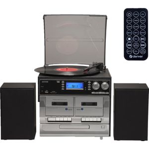 Denver - MRD166 - Retro Platenspeler - Hout - DAB Radio - CD Speler