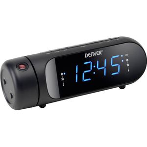 Denver Wekkerradio met Projectie - Opladen via USB - Digitale Wekker - FM Radio - Dubbel Alarm - CPR700 - Zwart