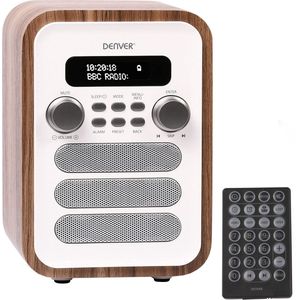 Denver DAB Radio - Retro Radio - Bluetooth - DAB+/ FM Radio - DAB48W