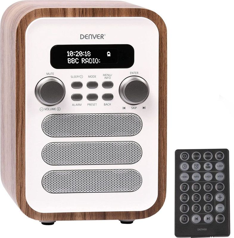 Denver DAB Radio - Retro Radio - Bluetooth - DAB+/ FM Radio - DAB48W