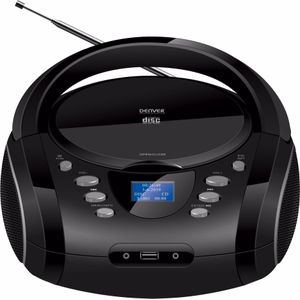 Denver Radio CD speler - Draagbare Boombox - Bluetooth - DAB Radio - DAB+/FM Radio - AUX/USB/SD - LCD Scherm - TDB10 - Zwart