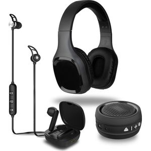 Denver BTC-413 - Bluetooth set family - koptelefoon - In-Earbuds - Oortjes - Speaker - Zwart