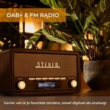 DENVER DAB18 DAB Radio - Donkergrijs - Retro Design - Bluetooth - AUX