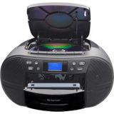 Denver TDC-280 - Boombox - DAB - FM - Radio - CD speler - Cassette - AUX input - Klok - Wekker - Zwart