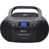 Denver TDC-280 - Boombox - DAB - FM - Radio - CD speler - Cassette - AUX input - Klok - Wekker - Zwart