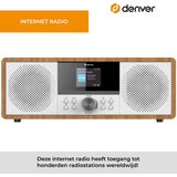 Denver Internet Radio - DAB Radio - FM Radio - CD Speler - Bluetooth - 200W - AUX/USB - MIR270 - Hout