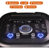 Denver - TSP353 - Bluetooth Speaker - Zwart - Met Discolichten - Incl. Microfoon