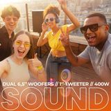 Denver - TSP353 - Bluetooth Speaker - Zwart - Met Discolichten - Incl. Microfoon