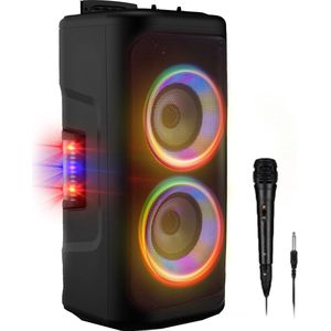 Denver - TSP353 - Bluetooth Speaker - Zwart - Met Discolichten - Incl. Microfoon