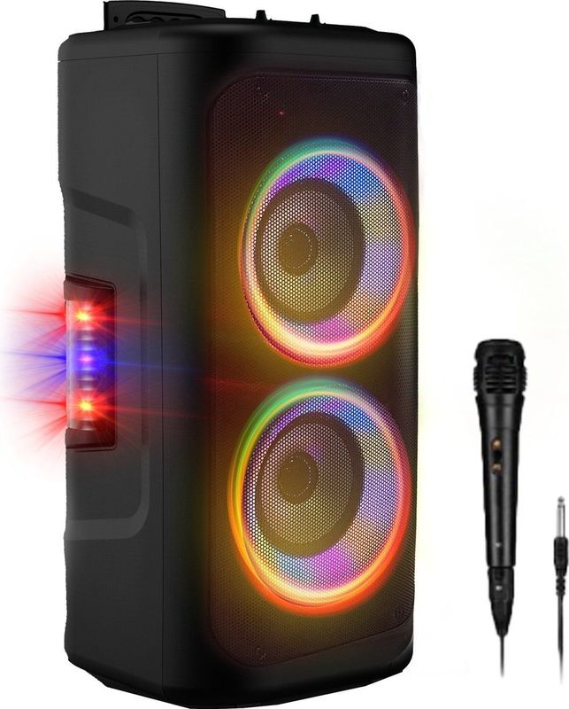 Denver - TSP353 - Bluetooth Speaker - Zwart - Met Discolichten - Incl. Microfoon