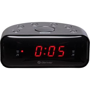 Denver Wekkerradio - Snooze / Slaap Functie - Digitale Wekker - FM Radio - Dual Alarm - CR430 - Zwart