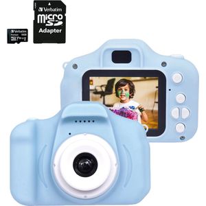 Denver Kindercamera Full HD Incl. 32GB SD kaart - 40 MP - Digitale Camera Kinderen - Foto en Video - Spelletjes - KCA1330 - Blauw