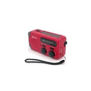 DENVER SCR-2010 - Emergency Radio - Solar - Dynamo - 2000mAh Powerbank - AM/FM - Rot