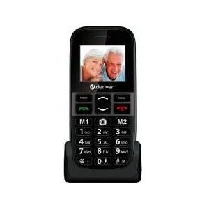 Denver BAS-18500MNB Kleinzoon nauwelijks-telefoon med camera (1.77", 0.08 Mpx, 2G), Sleutel mobiele telefoon, Zwart