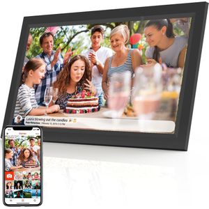 Denver Digitale Fotolijst 15.6 inch - XL - Full HD - Moederdag Cadeautje - Frameo App - Fotokader - WiFi - 16GB - IPS Touchscreen - PFF1503B