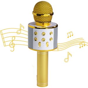 Denver Karaoke Microfoon Bluetooth - Draadloos - Karaoke Set - Ingebouwde Speaker - AUX - MicroSD - KMS20 - Goud