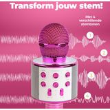 Denver Karaoke Microfoon Bluetooth - Draadloos - Karaoke Set - Ingebouwde Speaker - AUX - MicroSD - KMS20 - Roze