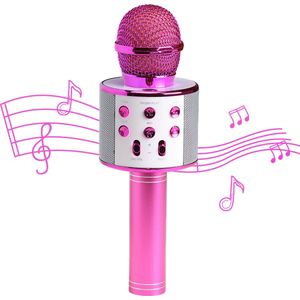 Denver Karaoke Microfoon Bluetooth - Draadloos - Karaoke Set - Ingebouwde Speaker - AUX - MicroSD - KMS20 - Roze