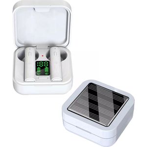 Denver - TWS62 - Draadloze Oordopjes - Wit - Bluetooth - Oplaadcase met Zonnepaneel