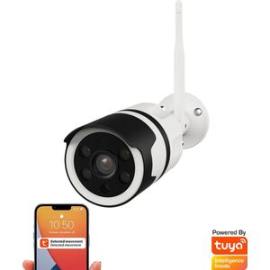 Denver Beveiligingscamera Buiten - Camera met Nachtzicht - Tuya App - WiFi - Full HD - 1080P - Bewegingsdetectie - IOC233 - Wit