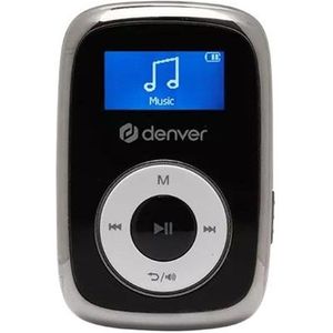 Denver MP3 Speler Incl. Oordopjes - uitbreidbaar tot 32GB - Shuffle modus - Kinderen & Volwassenen - Bevestigingsclip - AUX - MicroSD - MPS316 - Zwart