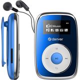 Denver MP3 Speler Incl. Oordopjes - 32GB - Shuffle modus - Kinderen & Volwassenen - Bevestigingsclip - AUX - MicroSD - MPS316 - Blauw