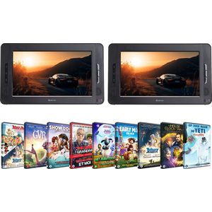 Denver Draagbare DVD Speler Auto - Incl. 10 Films - 10 inch - 2 schermen - Incl. Hoofdsteunhouder - USB - Model 2023 - MTW1098
