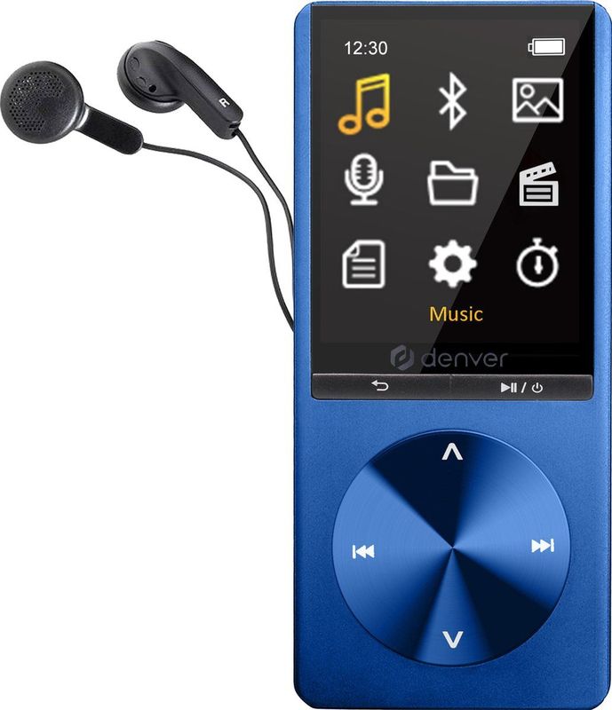 Denver MP1820 - MP3 / MP4 Speler - Blauw - Bluetooth - USB - Incl. Oordopjes