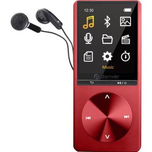 Denver - MP1820 - MP3 / MP4 Speler - Rood - Bluetooth - Incl. Oordopjes