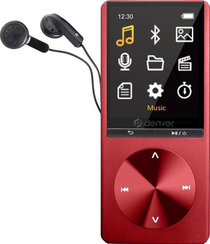 Denver - MP1820 - MP3 / MP4 Speler - Rood - Bluetooth - Incl. Oordopjes
