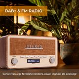 Denver DAB Radio - Retro Radio - Bluetooth - DAB+/ FM - Dimbaar - Batterijen & Netstroom - DAB18LW