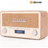 Denver DAB Radio - Retro Radio - Bluetooth - DAB+/ FM - Dimbaar - Batterijen & Netstroom - DAB18LW