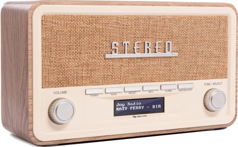 DENVER DAB18 DAB Radio Wit - Retro Design - DAB+ en Bluetooth