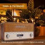 Denver - DAB36 - Retro Radio - Zwart/Grijs - Hout - Bluetooth