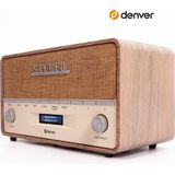 Denver - DAB36 - Retro Radio - Zwart/Grijs - Hout - Bluetooth