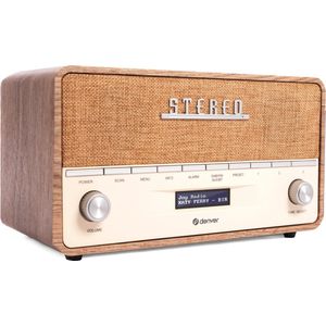 Denver DAB Radio XL - Retro Radio - Bluetooth - DAB+/ FM - Batterijen & Netstroom - DAB36LW