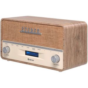 Denver DAB Radio XL - Retro Radio - Bluetooth - DAB+/ FM - Batterijen & Netstroom - DAB36LW