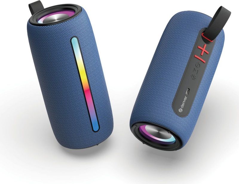 Denver Bluetooth Speaker Draadloos - Lichteffecten - Muziek Box - AUX - TWS Pairing - BTL360 - Blauw
