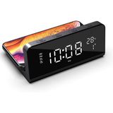 Denver Digitale Wekker met Draadloze Oplader - Alarm - Dimmer - ECQ103 - Zwart