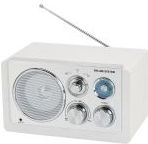 Denver - TR63 - Draagbare FM Radio - Wit - Retro - Werkt op Batterijen of Netstroom