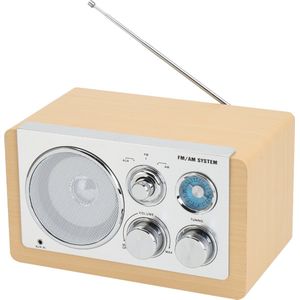 Denver - TR63 - Draagbare FM Radio - Retro - Hout - Zwart