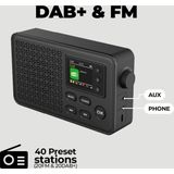 Denver - DAB57 - DAB+/FM Wekkerradio - Bluetooth - Zwart