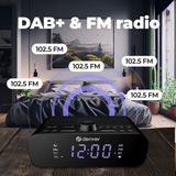 Denver Wekkerradio DAB met Bluetooth - Digitale Wekker - Opladen via USB-C - FM Radio - Dual Alarm - CRD515