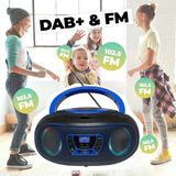Denver - TDB212 - Draagbare DAB Radio CD Speler - Blauw - Bluetooth - Lichteffecten