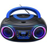 Denver - TDB212 - Draagbare DAB Radio CD Speler - Blauw - Bluetooth - Lichteffecten
