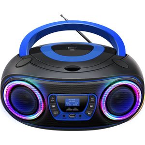 Denver - TDB212 - Draagbare DAB Radio CD Speler - Blauw - Bluetooth - Lichteffecten