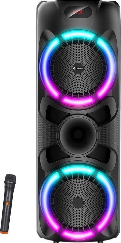 Denver - BPS459 - Bluetooth Speaker - Zwart - Incl. Draadloze Microfoon