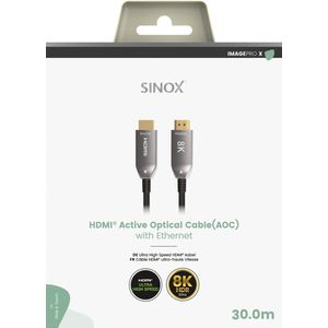 Sinox PRO X HDMI™ Optisk kabel 8K60Hz+E. 30m. Sort