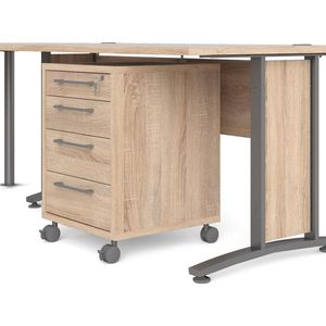 Prisme Hoekbureau 304 met verrijdbaar onderstel, eiken decor